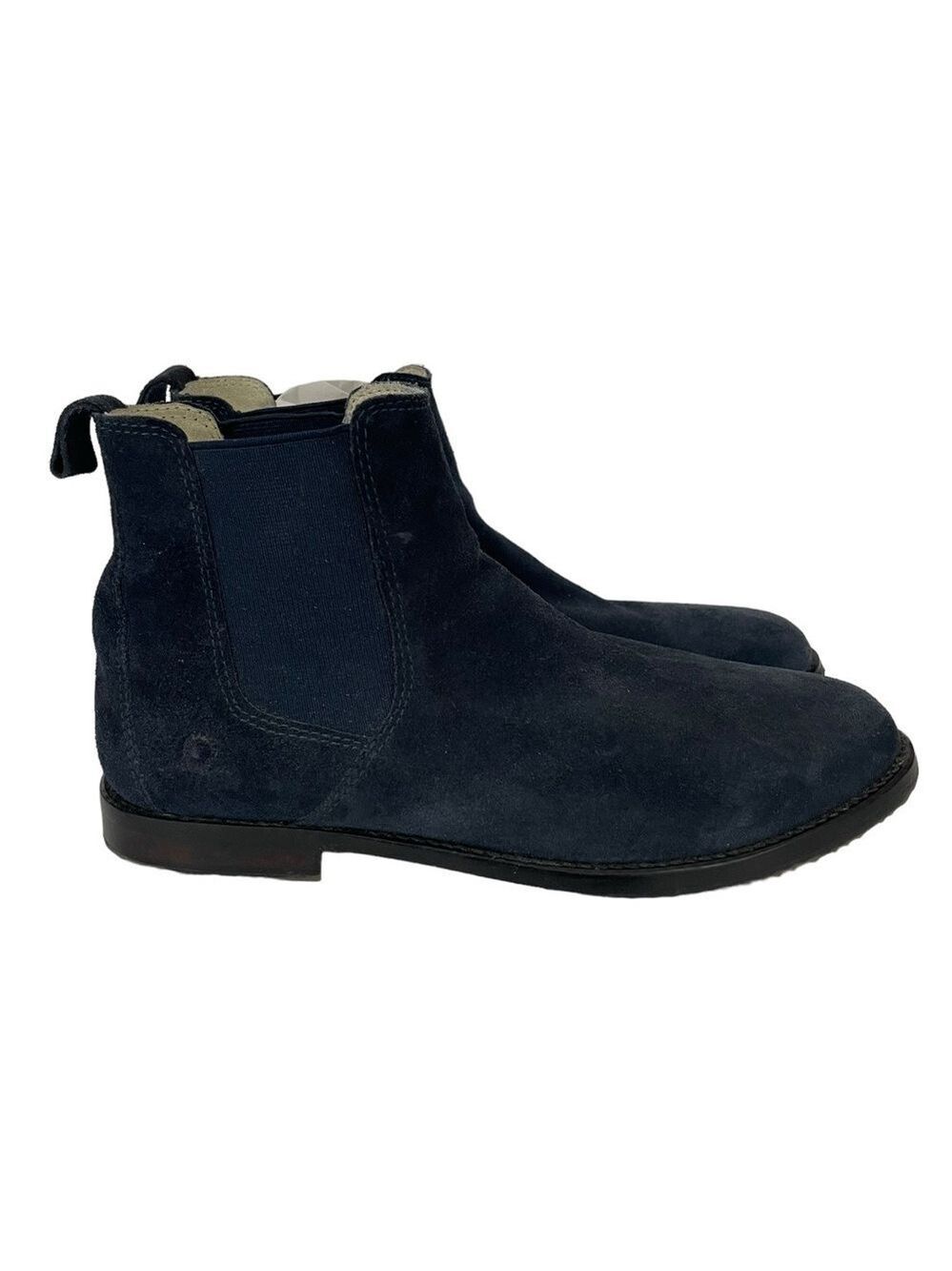 Chatham Suede Clandon Chelsea Boot Mens 7 Navy Blue Leather Dressy Casual VGUC